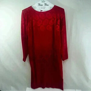 Vintage red 1930’s womens 10 dress floral print stunning shoulder pads rare find